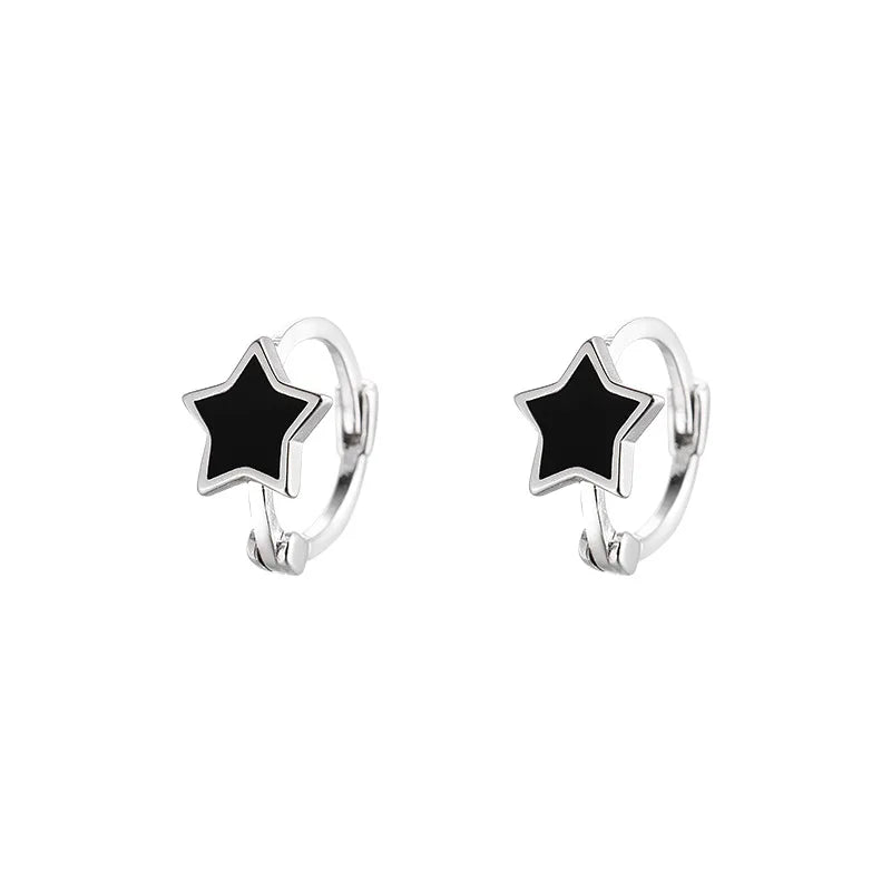 Sara beauty Silver Black  Earrings